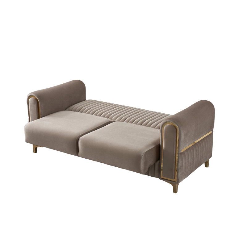 Causeuse convertible en tissu de velours Melody