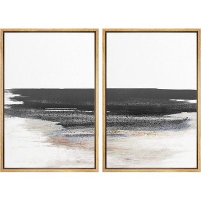 " Strokes Nature Wilderness Illustrations " 2 - Pieces Painting Print