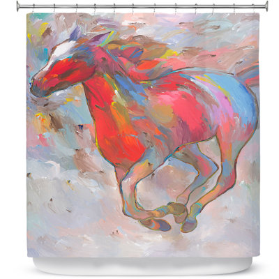 Rideau de douche simple à cheminées lisses i chevaux