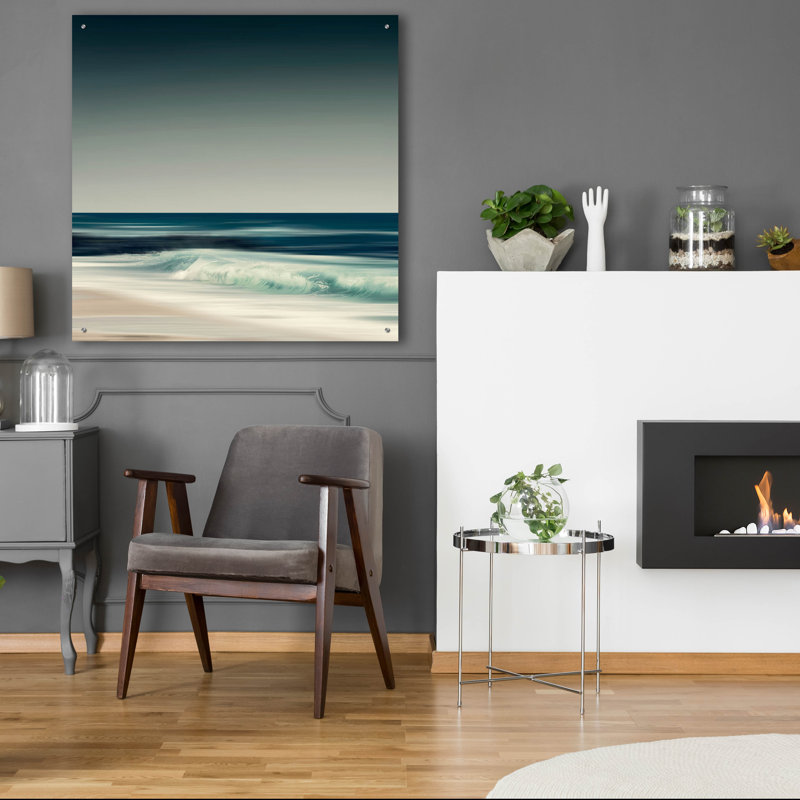 Art mural en verre Rosecliff Heights «Cristal Surf» par Dirk Wustenhagen, H 36 po x l 36 po x P 0,2 po