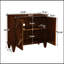Buffet rétro en bois avec rangement, décor géométrique symétrique pour affichage élégant et console multimédia-1038994666