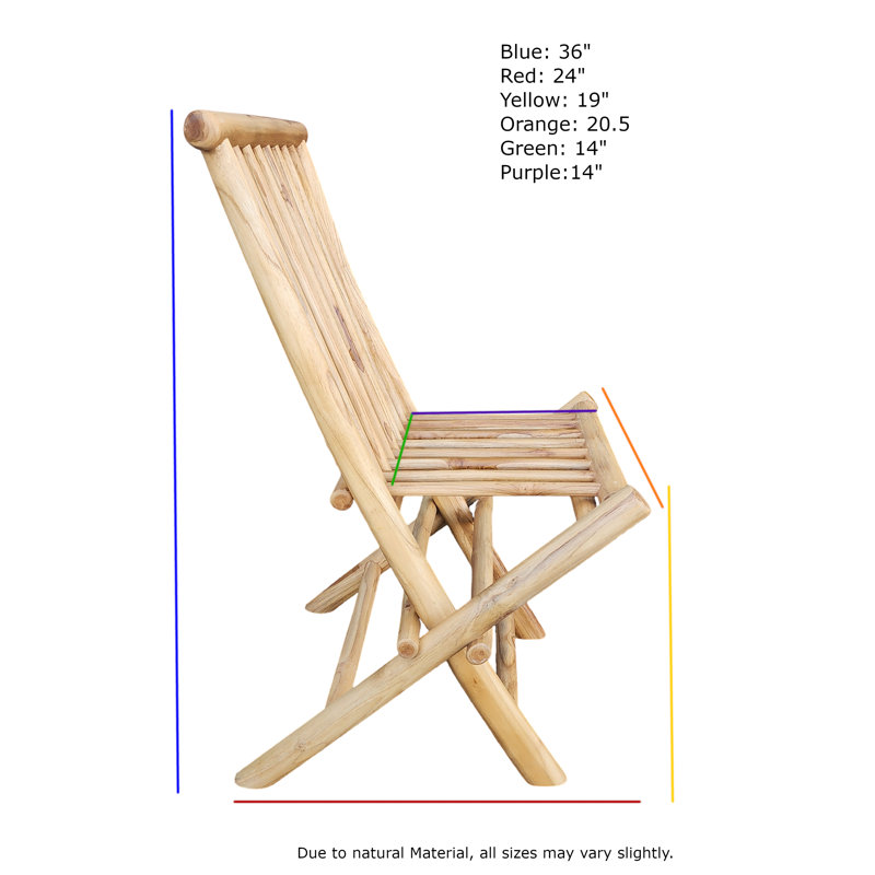 Chaises pliantes en bois de teck, ensemble de 2