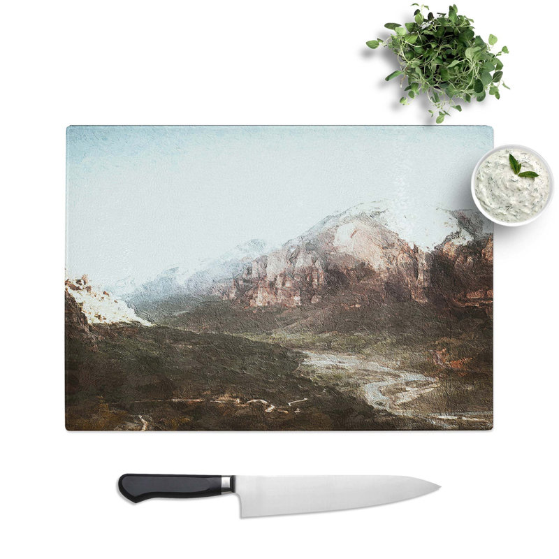 Tempered Glass Angels Landing Trail in Zion National Park Utah Chopping Board, 28.5 cm W x 20 cm L
