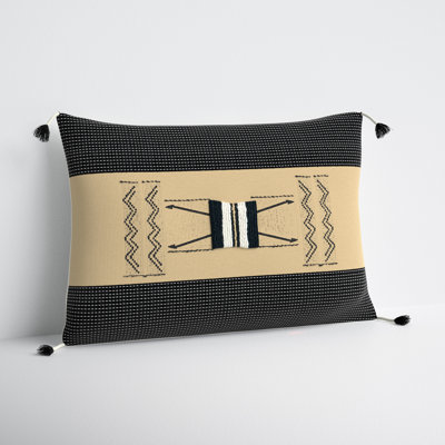 Senna Tassels Cotton Lumbar Throw Pillow