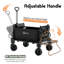 2-in-1 Foldable Festival Trolley Converts to Lounge Chair, Heavy-Duty Camping Wagon with 360° Swivel Wheels, Parking Brake & Drink Holder for Beach, Garden and Outdoor Use-129500880