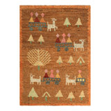 Rug & Kilim’S Swedish Style Rug In Brown With Figural Geometric Patterns
