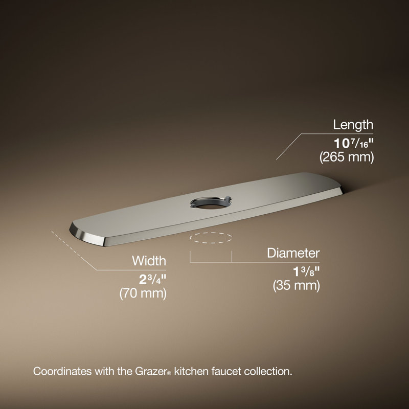 Écusson de robinet de cuisine Graze, Nickel poli