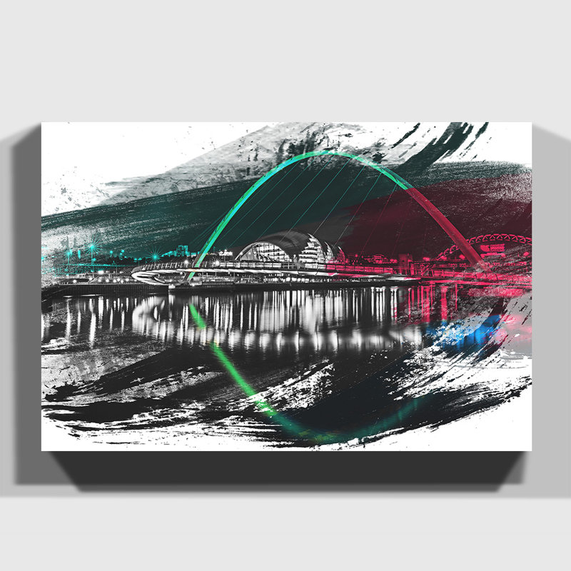 Millennium Bridge Newcastle - Wrapped Canvas, 50cm H x 76cm W