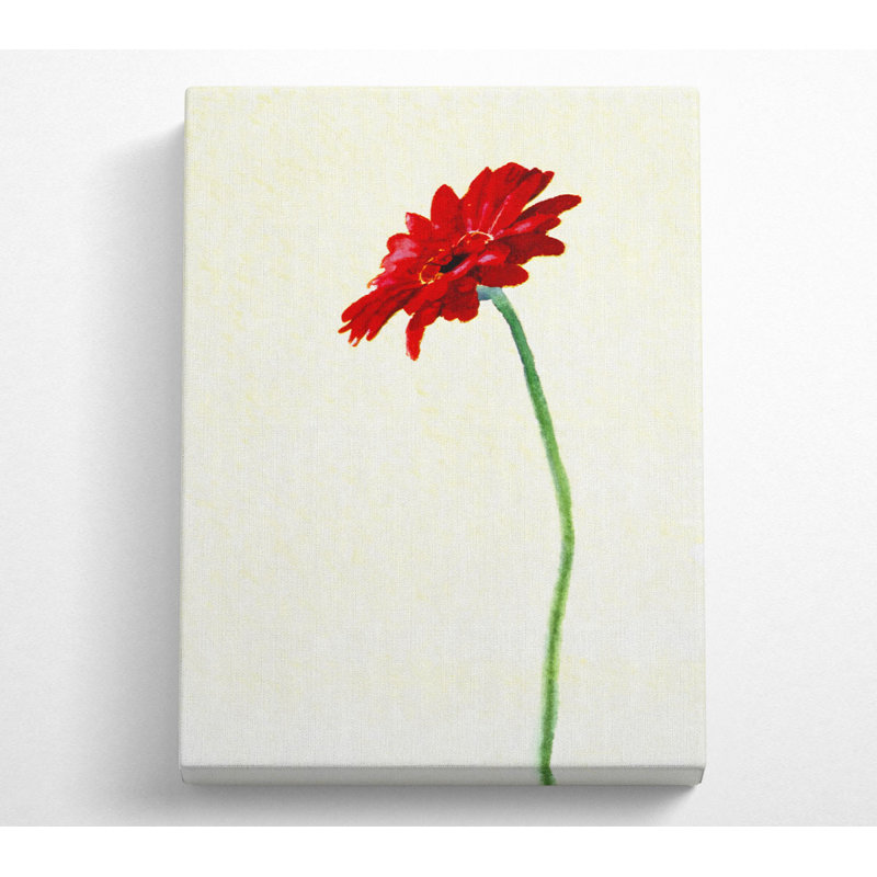 Single Red Gerbera - Wrapped Canvas Print, 142.2cm H x 101.6cm W x 10cm D