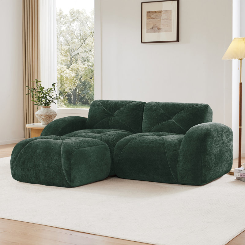 Canapés modernes en forme de L, design ergonomique, vert