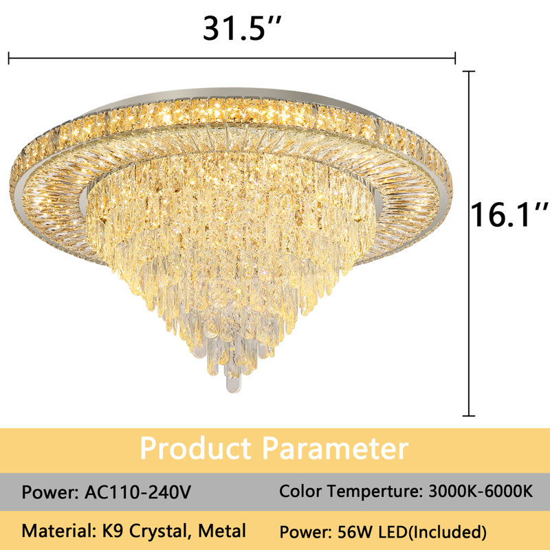 Lustre de salon moderne, Chrome