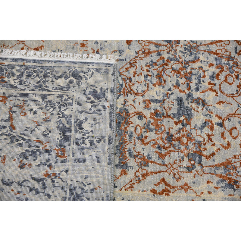 Oriental Area Rug in Gray/Rust, Rectangle 8' x 10'