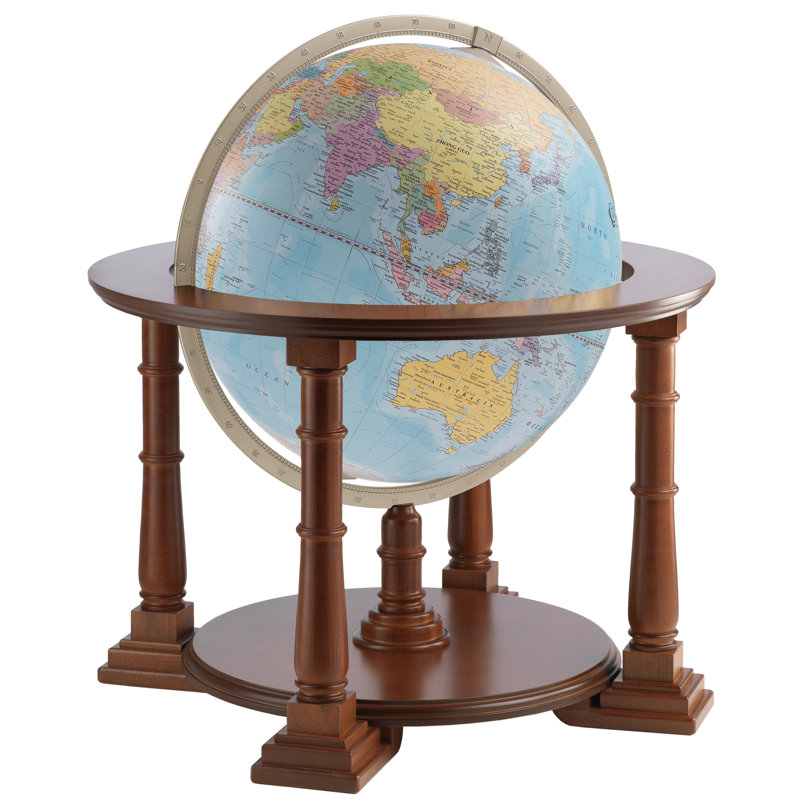 Aluminum,Fiber Board,Wood Floor,Globe Bar, 24", Blue Ocean