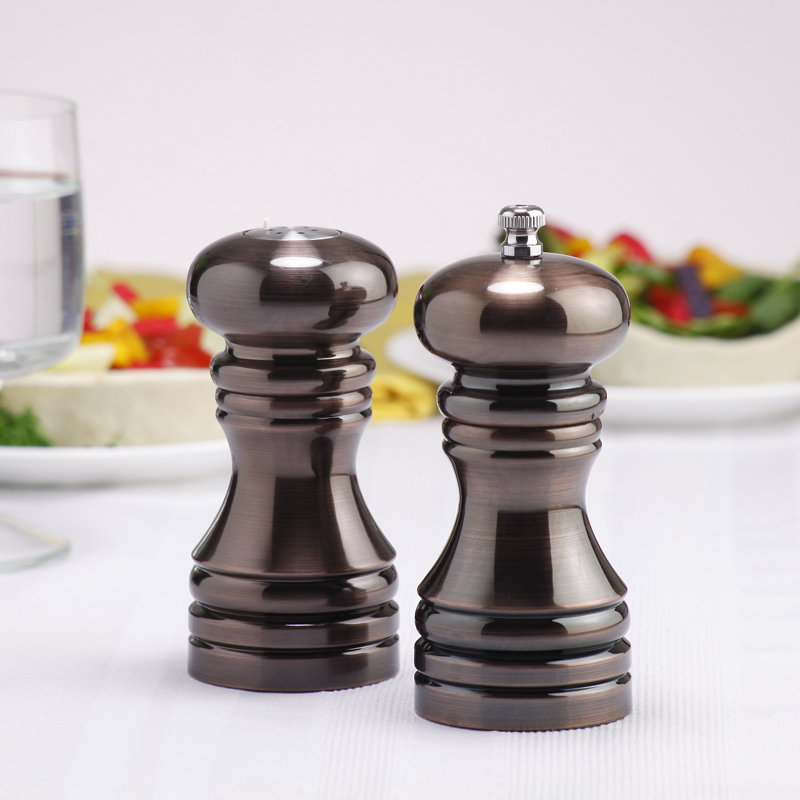 Chef Specialties Salt and Pepper Grinder Set, 5" H x 4.5" W x 2.5" D