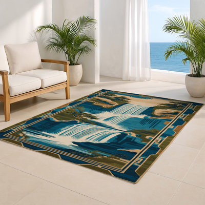 Tapis bleu intérieur et extérieur ArtDeco