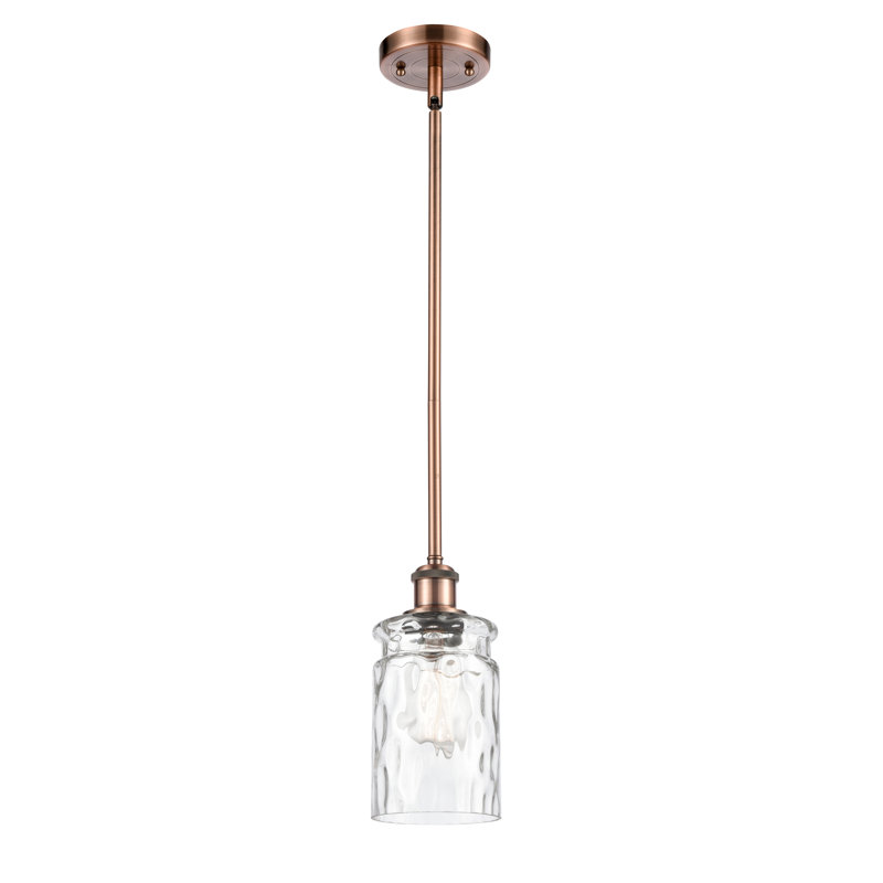 Barner 1 - Light Single Pendant, Clear, No Bulb Included, Antique Copper