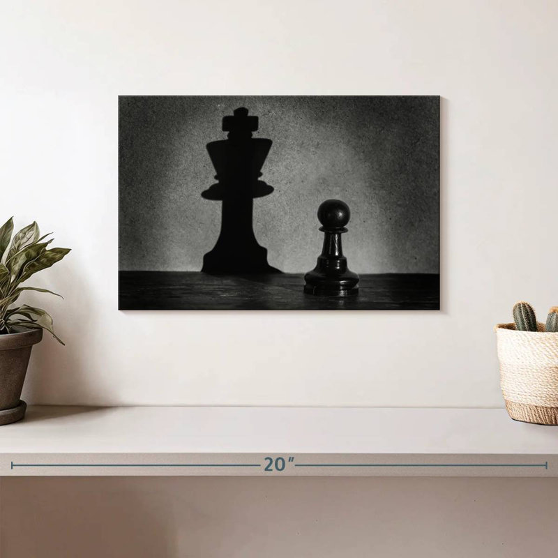Senne Chess Pawn King Shadow, 8" H x 12" W