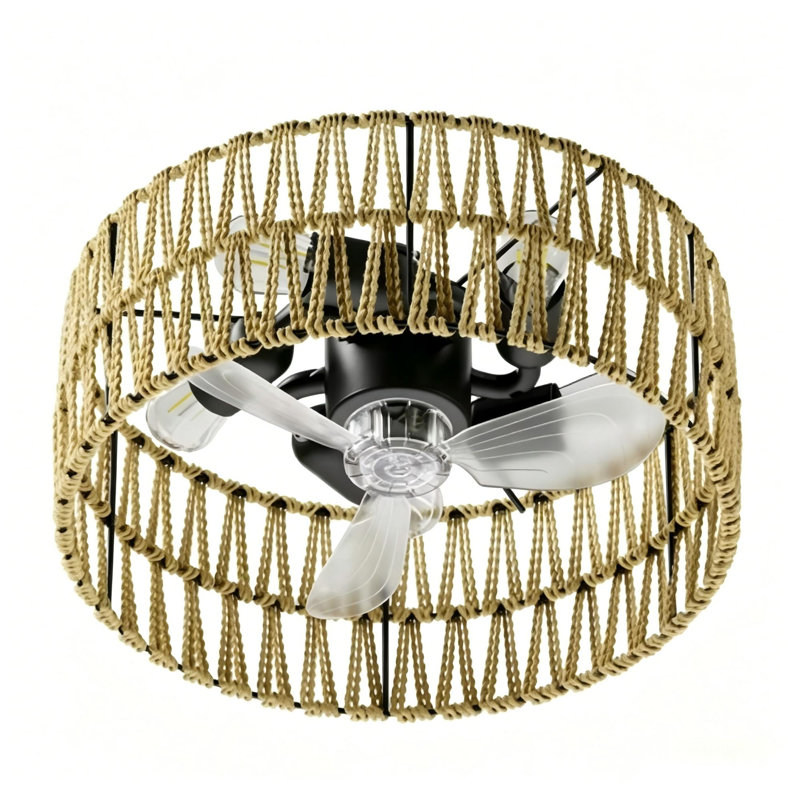 11 Inch Flush Mount Ceiling Fan with Lights