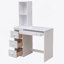 Lit mezzanine simple avec lit autonome, escalier de rangement, bureau, tablettes et tiroirs-613718709
