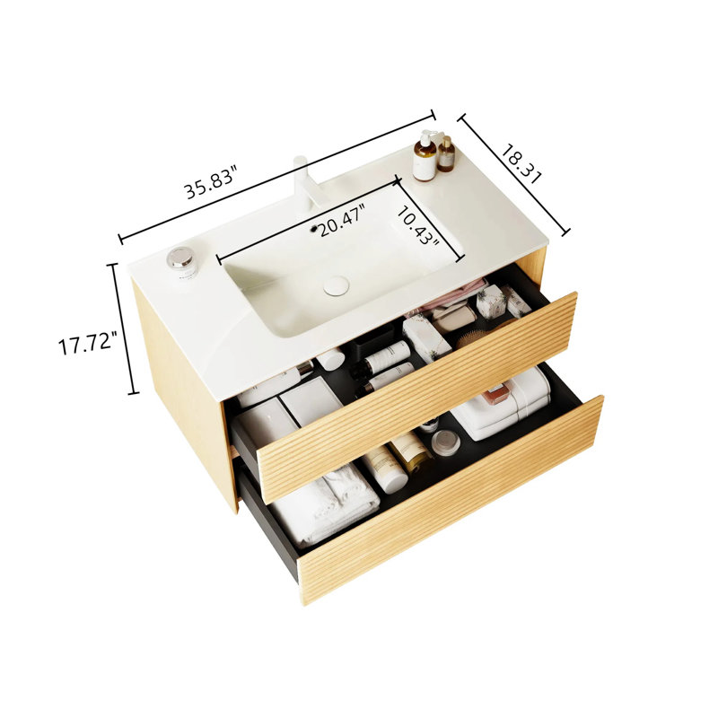 Meuble-lavabo de salle de bain 36 po avec tiroir BRON BRON
