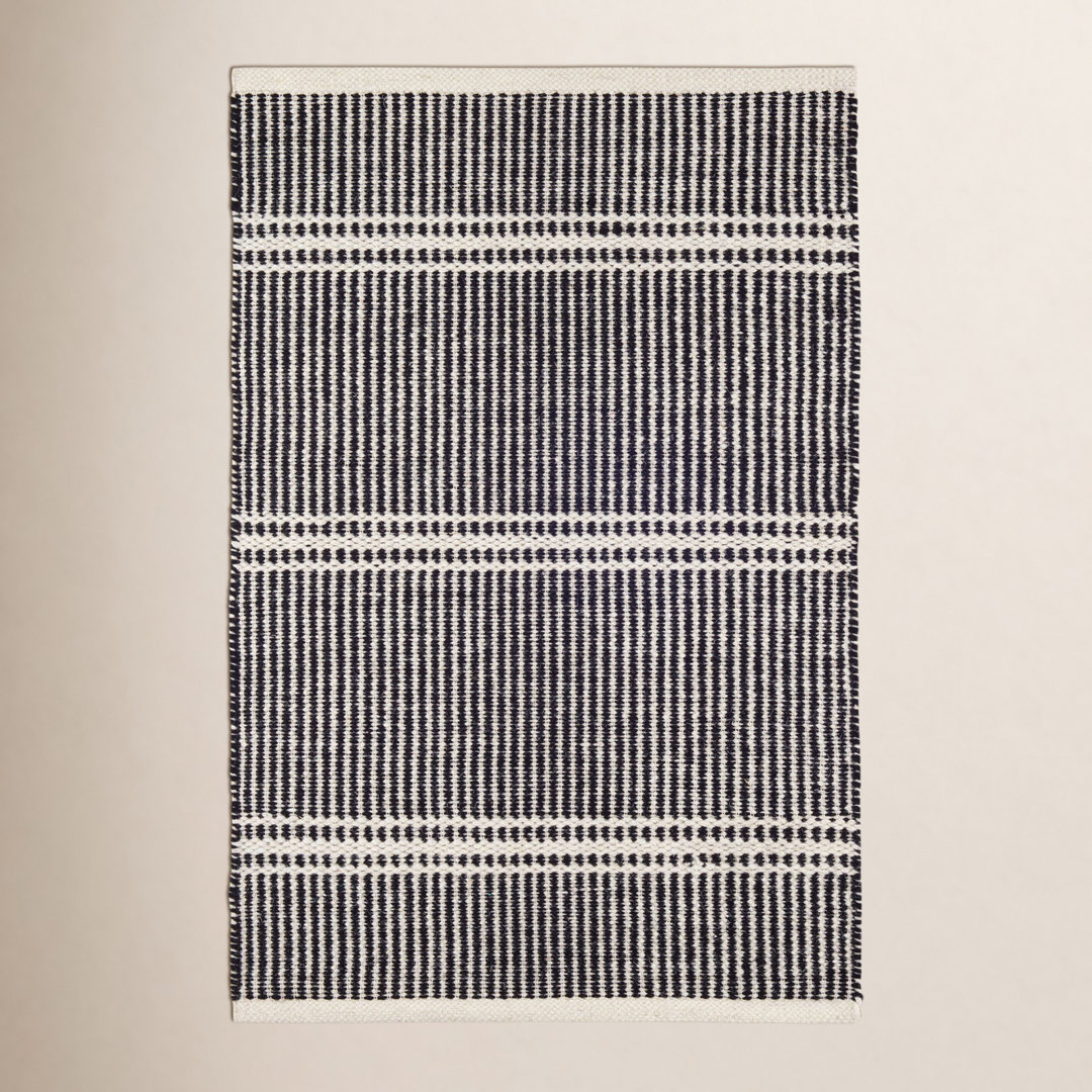 Malta Black/Ivory Handwoven Wool Rug Dash and Albert Rugs Rug 