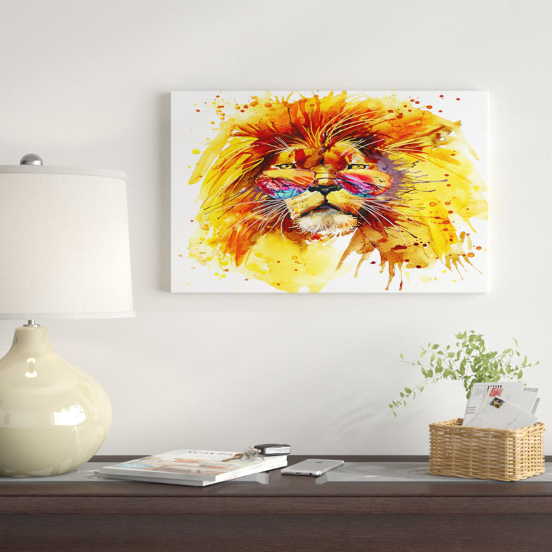 Animal, le roi qui regarde - Reproduction d'art, H 15 po x l 20 po x P 1 po, Bois