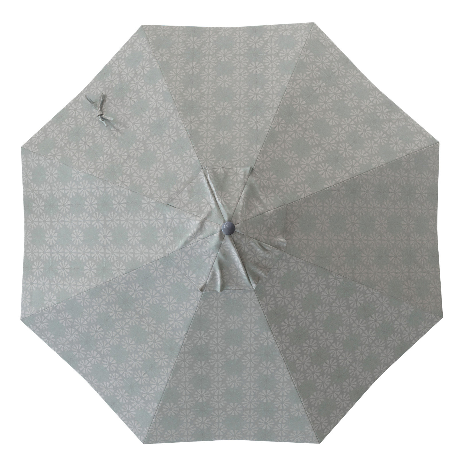 Santana 9' Umbrella, Welfleet Basil Outdura®, Anodized Silver