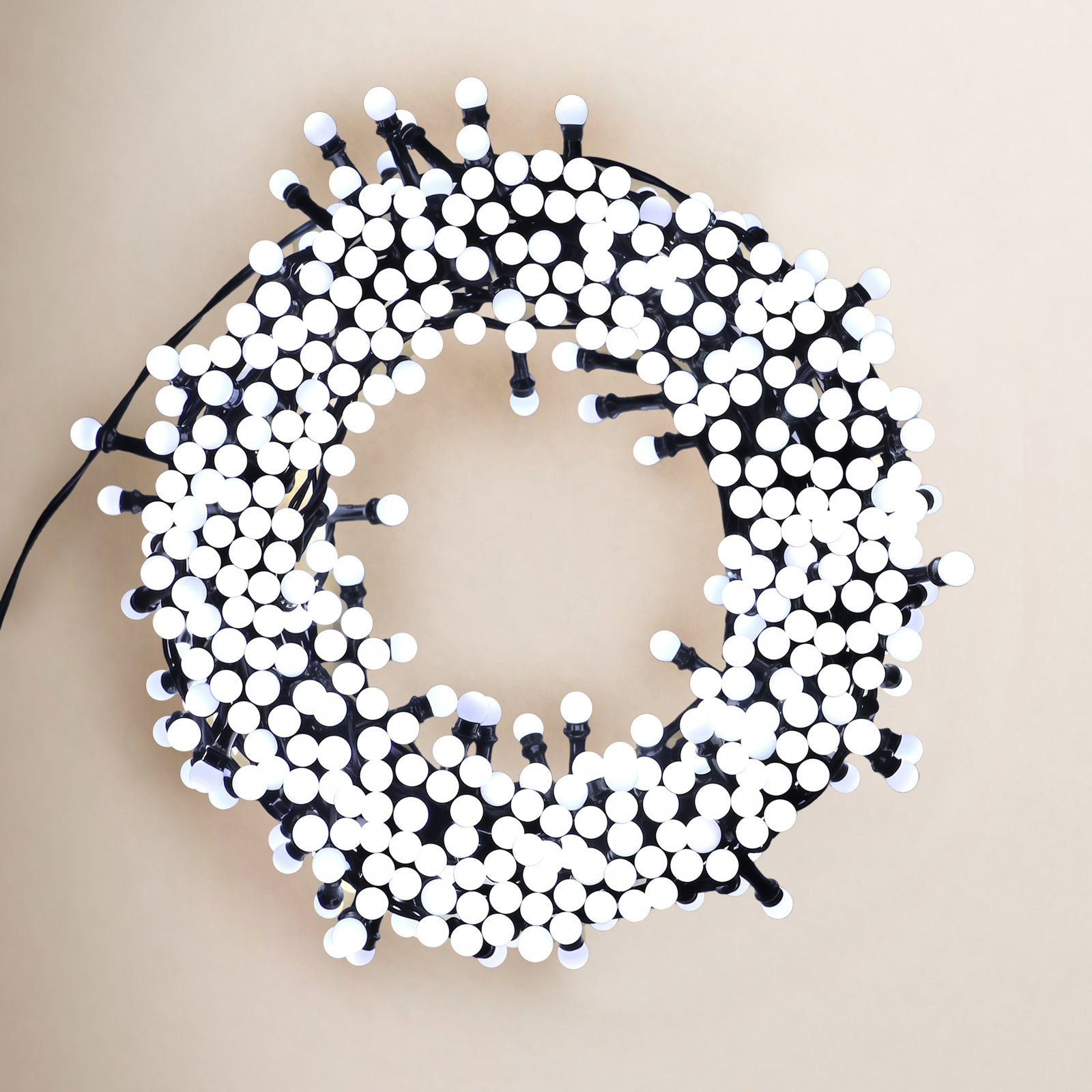 Outdoor LED String Lights with Modes, Cool White, 787"