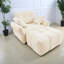 Canapé confortable à une place avec revêtement en chenille, salon blanc moderne pour la maison et le bureau