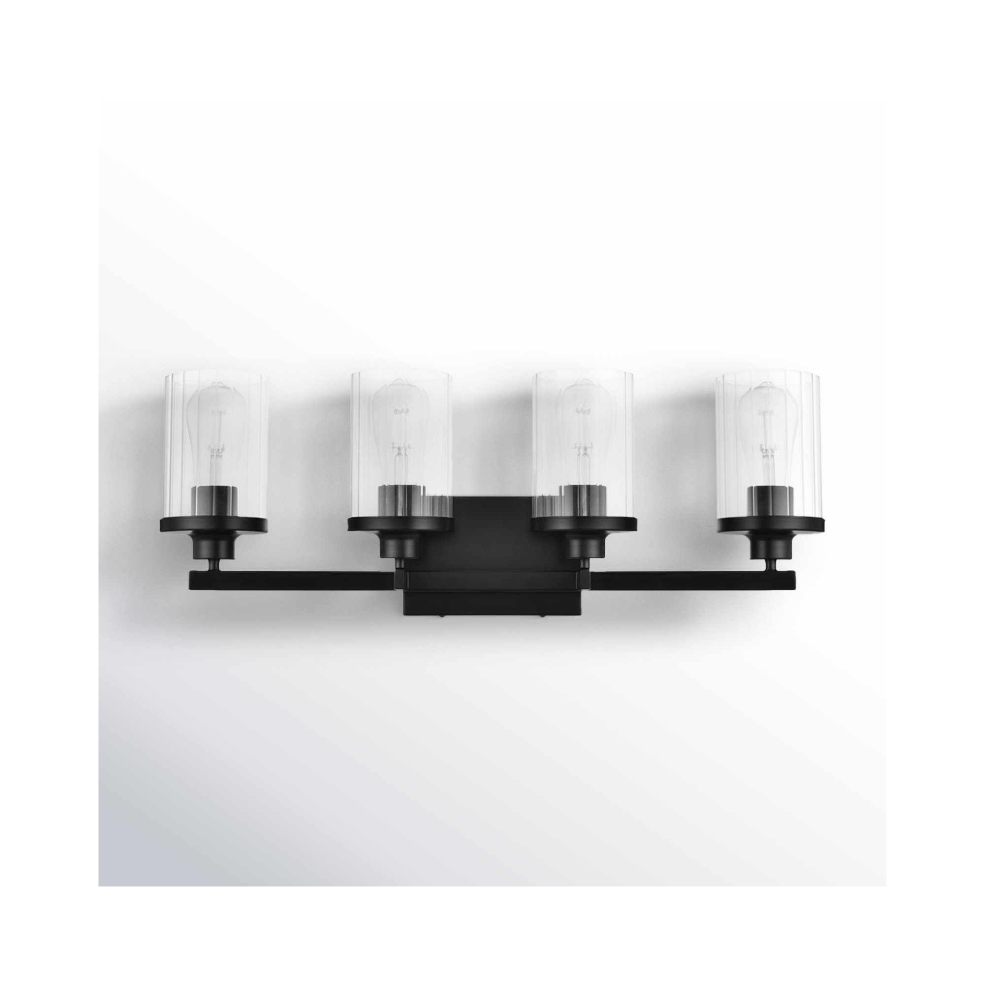 Dariela Dimmable Vanity Light, Black, 10" H x 25" W x 25" D, 4 Lights