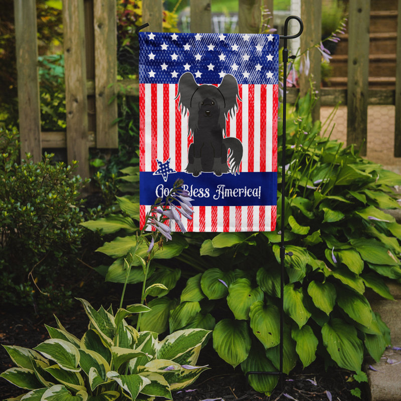 Drapeau de jardin Leighanne, À crête (noir)