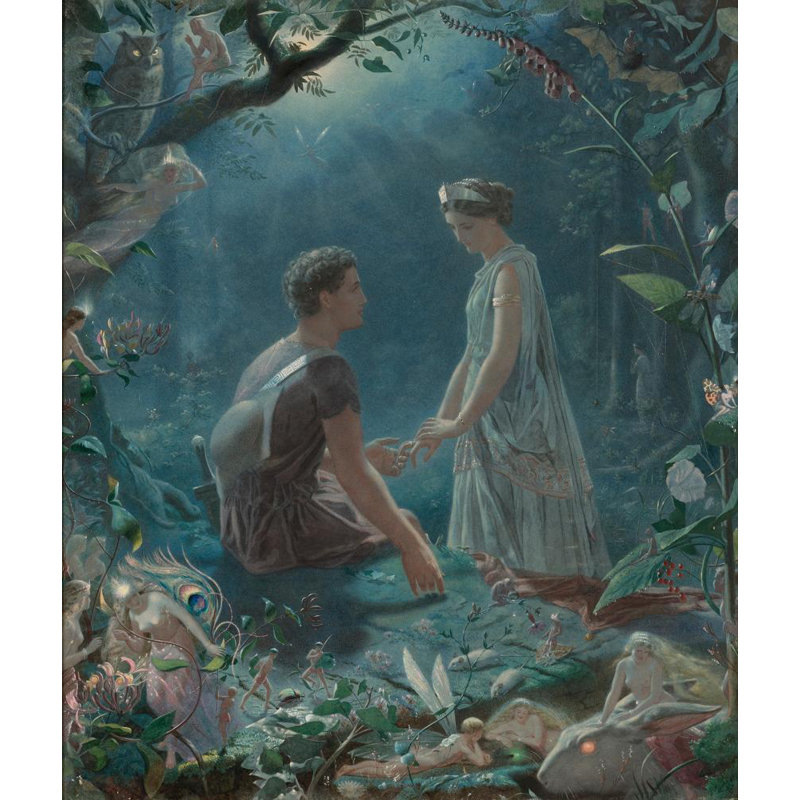 «Hermia and Lysander, a Midsummer Night's Dream» par John Simmons - Art mural sur toile tendue avec châssis
