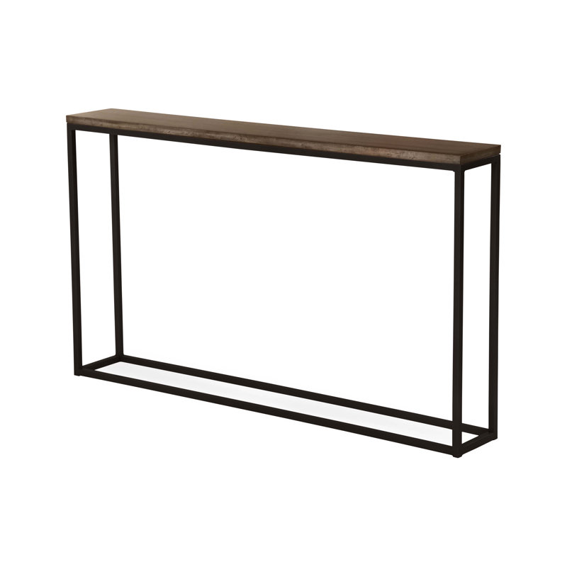 Chaplin 54'' W Solid Wood Console Table, Textured Black, Cashew