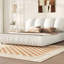King Size Luxury Upholstered Bed With Thick Headboard, Leather King Bed With Oversized Padded Backrest, Bed Frame