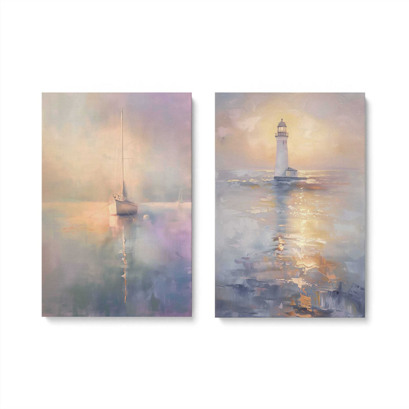 «Ocean's Sentinel» par Golden Glow Interiors 2 - Pièces sur toile, Toile tendue, H 48 po x l 32 po