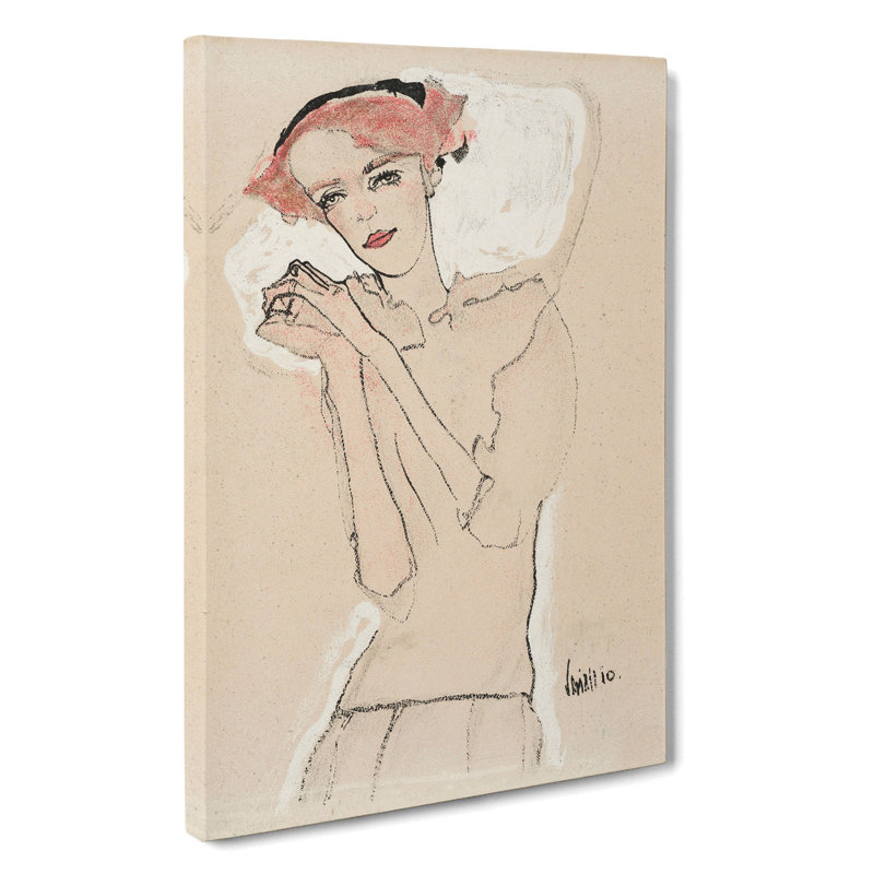 Portrait of a Woman Vol.3 by Egon Schiele - Wrapped Canvas Drawing - Wrapped Canvas, 60cm H x 40cm W x 3cm D