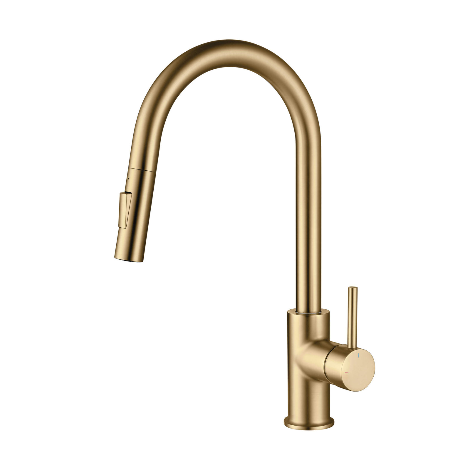 Circular Pull-Down Kitchen Faucet, Brushed Brass