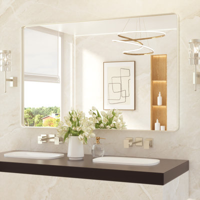 Leaderville Aluminum Framed Shatterproof Rust-Resistant Bathroom Mirror 