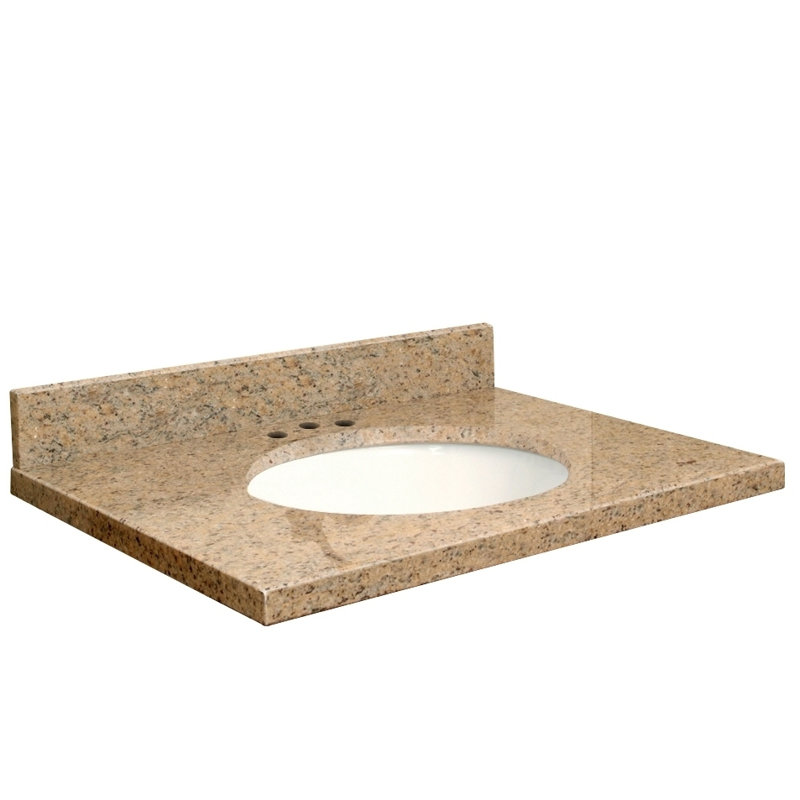 Transolid 31-in Giallo Veneziano Granite Single Sink Bathroom Vanity Top Transolid 31-in Giallo Veneziano Granite Single Sink Bathroom Vanity Top