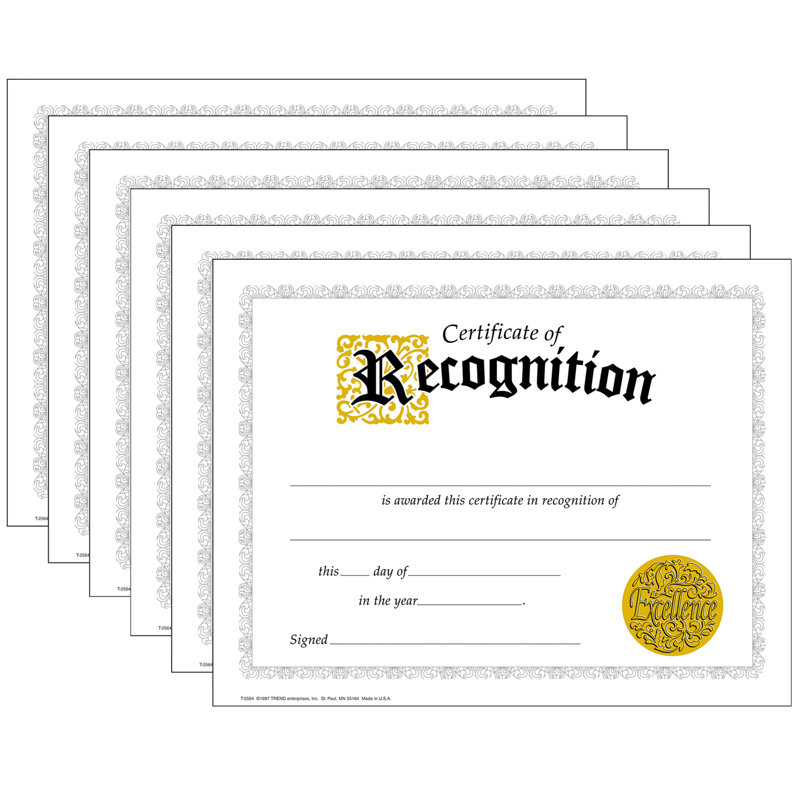 Certificat de reconnaissance Trend