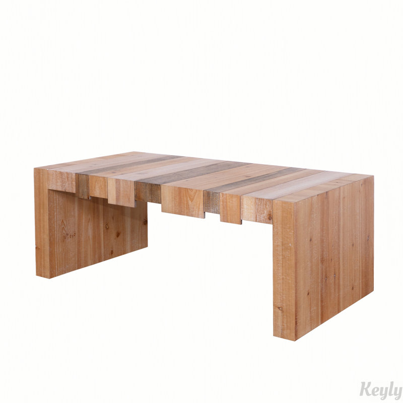 Table basse ronde en bois avec rangement caché 30,3 po