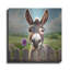  'Nice To Meet You - Donkey' by Rey Klimt Metal Wall Art, 12" x 12"