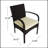 Bistro, with two upholstered chairs and a table, all wrapped in high quality wicker