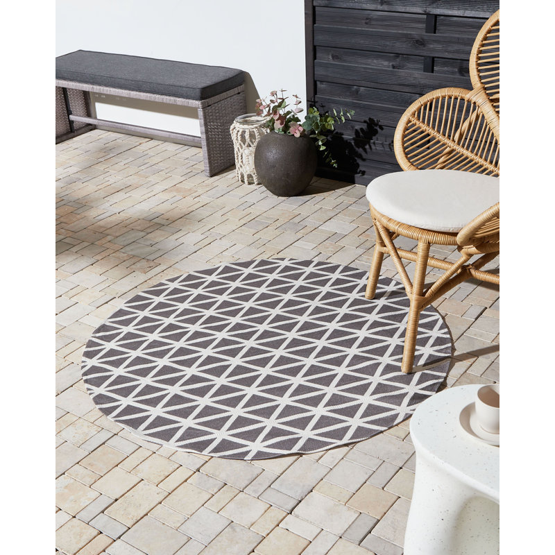Outdoor Rug PANAJI Grey, Round 120 cm