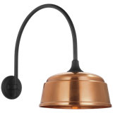Thomas O'Brien, "Academy 19.5" Arched Mack Barn Light in Matte Black with 16" Green Rockhouse Shade