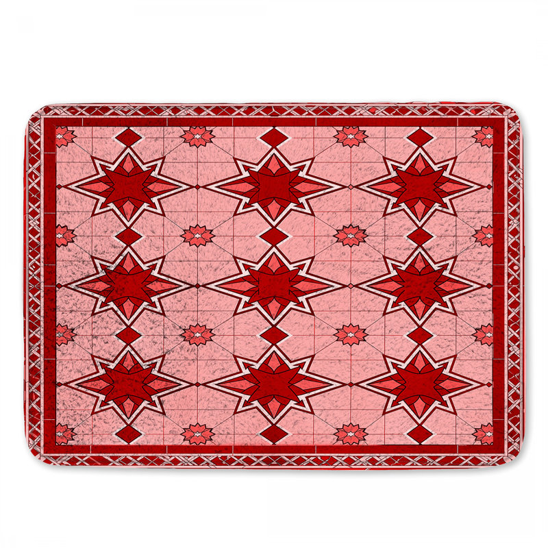 Tapis de bain à motif d'étoile rouge, L 34 po x L 21 po