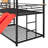 Twin Over Twin House Style Bunk Bed With Stairs And Slide-793758318