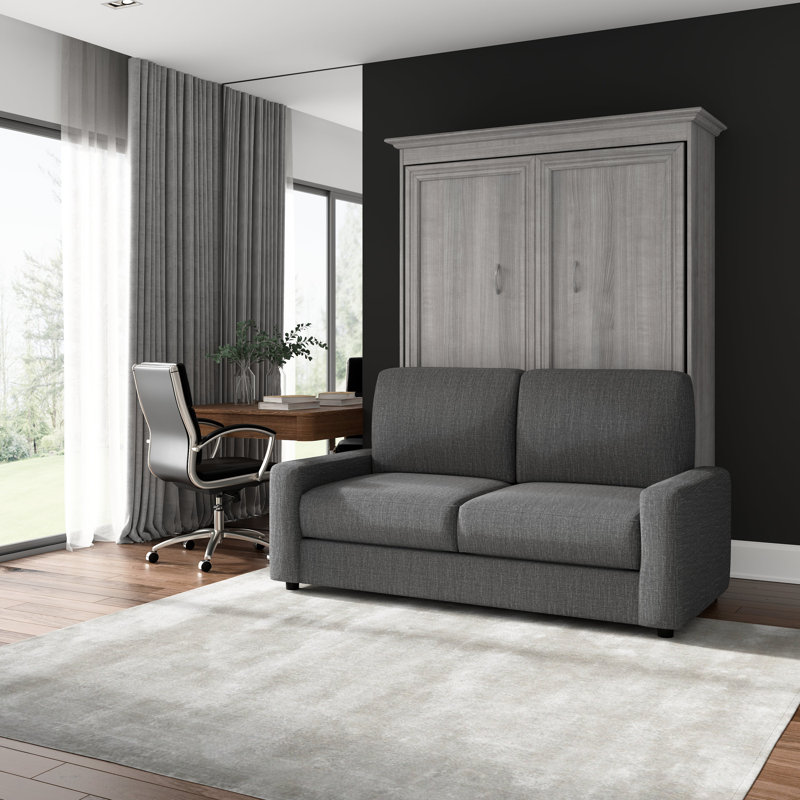 Lit escamotable Alvaretta, Grand, Gris platine