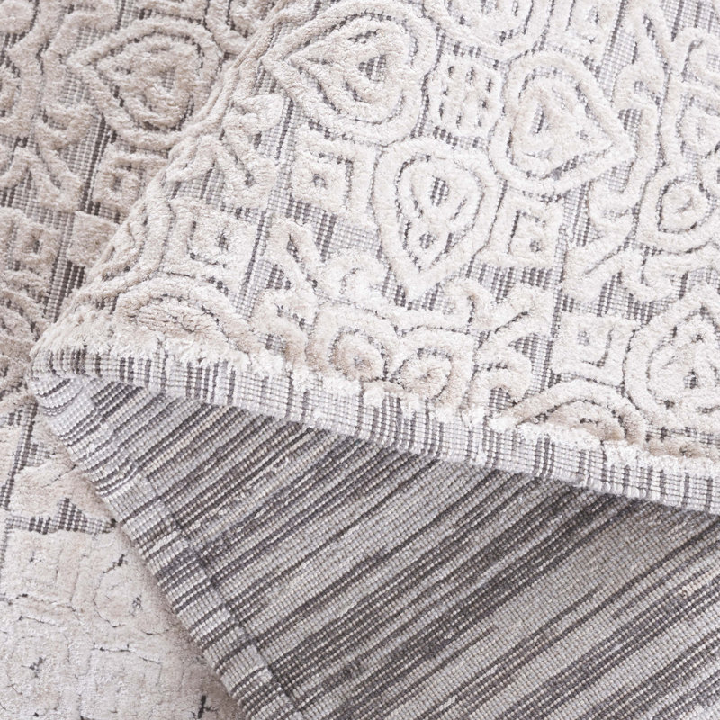 Handmade Stone Geometric Viscose 6' x 9' Area Rug