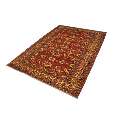 Tapis rouge / jaune en laine 9 pi 9 po x 13 pi 3 po Lovorko